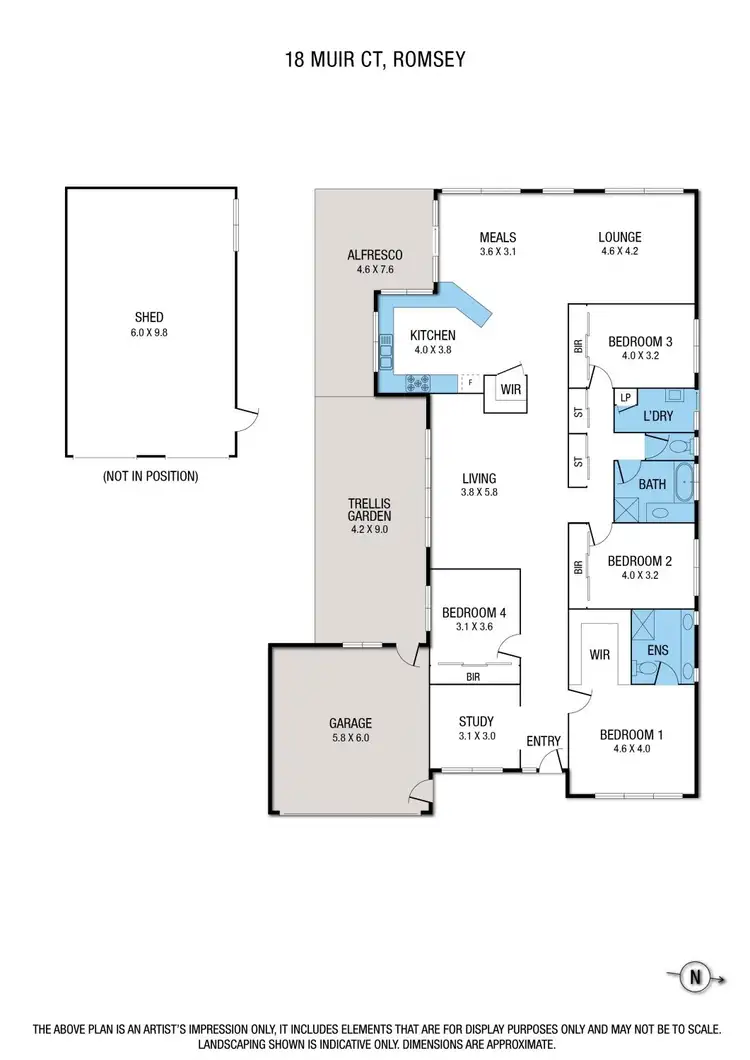 Floorplan of Homely house listing, 18 Muir Court, Romsey VIC 3434