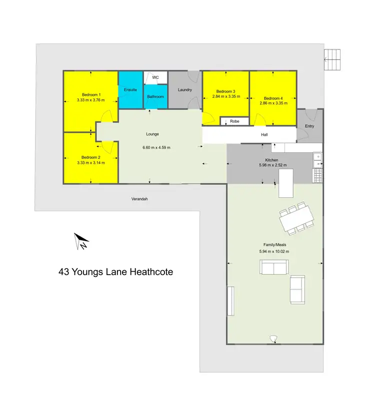 Floorplan of Homely house listing, 43 Youngs Lane, Heathcote VIC 3523