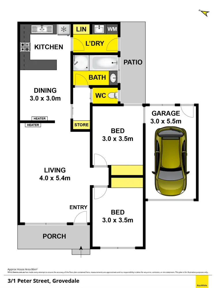 Floorplan of Homely unit listing, 3/1 Peter Street, Grovedale VIC 3216