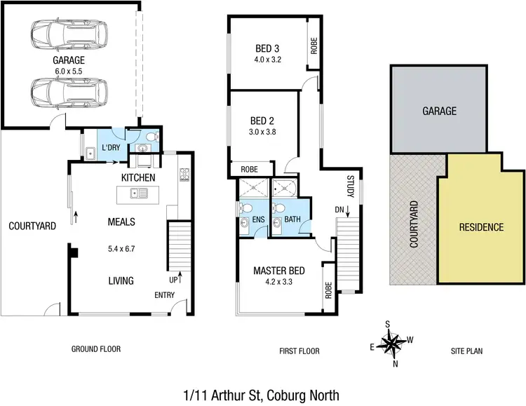 Floorplan of Homely townhouse listing, 1/11 Arthur Street, Coburg North VIC 3058