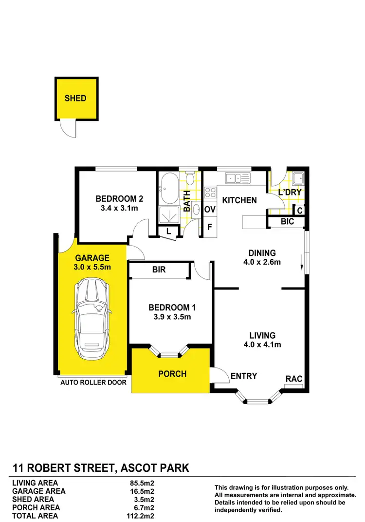 Floorplan of Homely unit listing, 11 Robert Street, Ascot Park SA 5043