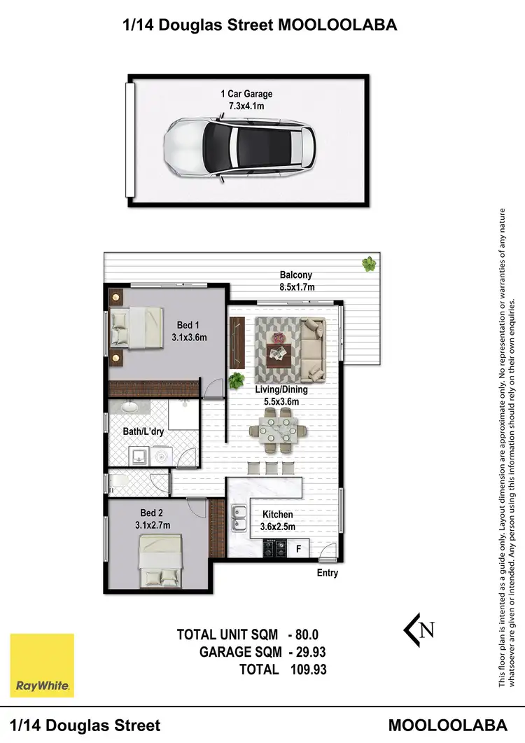 Floorplan of Homely unit listing, 1/14 Douglas Street, Mooloolaba QLD 4557