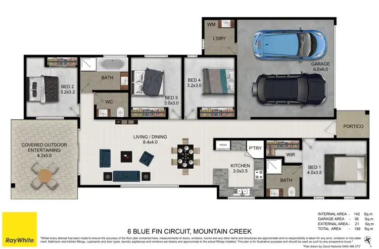 Floorplan of Homely house listing, 6 Blue Fin Circuit, Mountain Creek QLD 4557