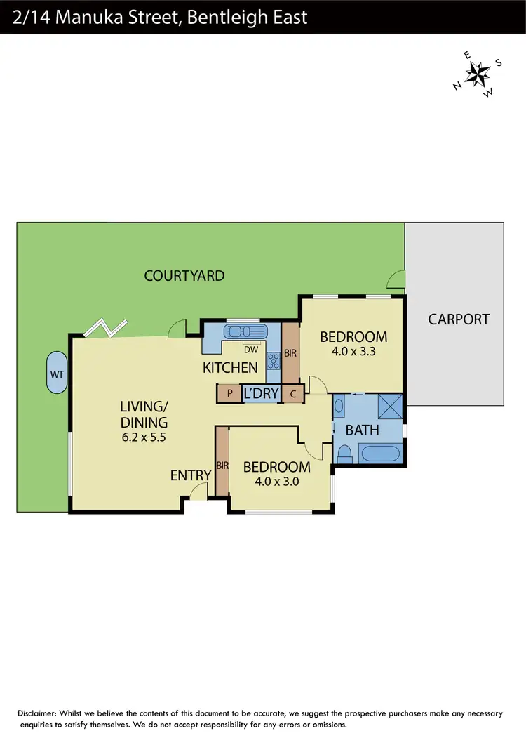Floorplan of Homely unit listing, 2/14 Manuka Street, Bentleigh East VIC 3165