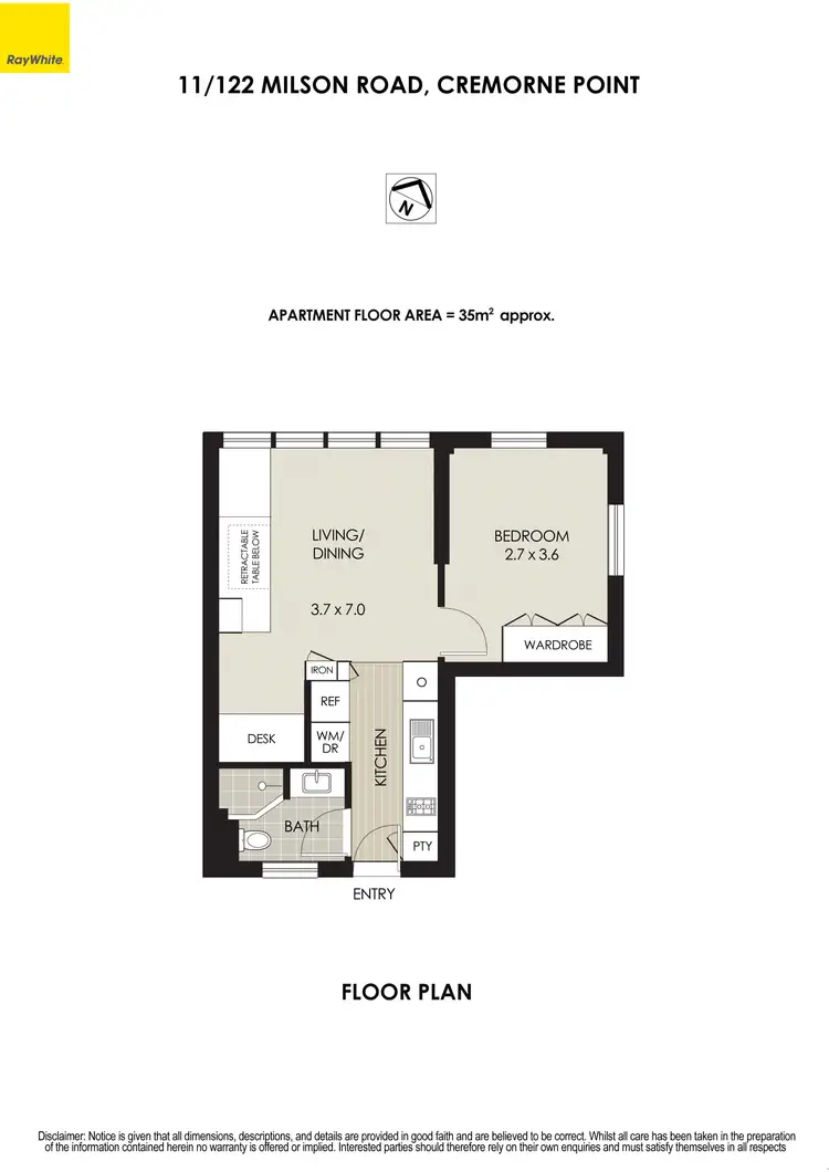 Floorplan of Homely apartment listing, 11/122 Milson Road, Cremorne Point NSW 2090