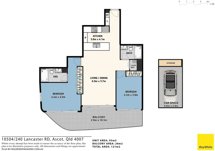 Floorplan of Homely apartment listing, 10504/61 St Leger Way, Ascot QLD 4007