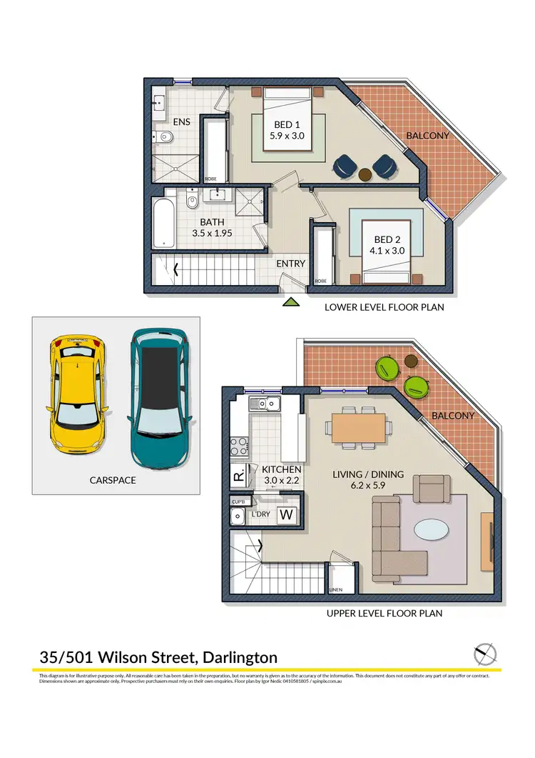 Floorplan of Homely apartment listing, 35/501 Wilson Street, Darlington NSW 2008