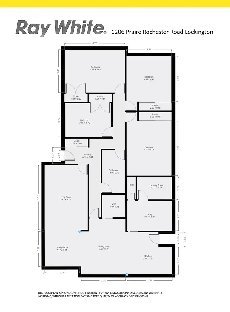 Floorplan of Homely rural property listing, 1206 Prairie-Rochester Road, Lockington VIC 3563