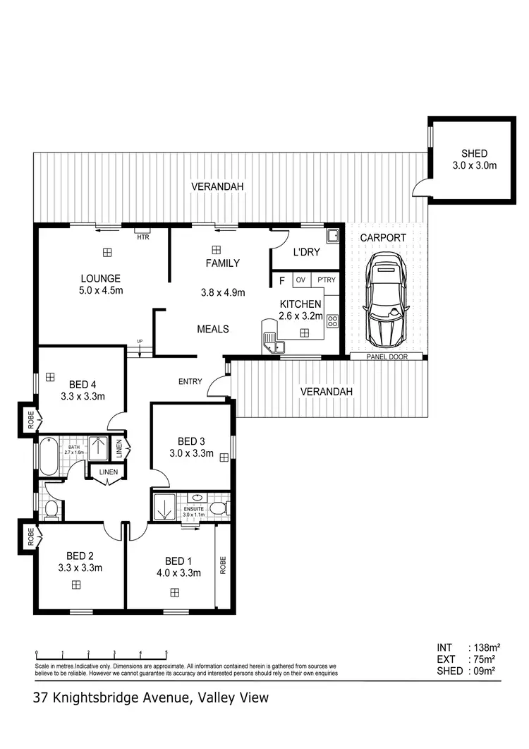 Floorplan of Homely house listing, 37 Knightsbridge Avenue, Valley View SA 5093