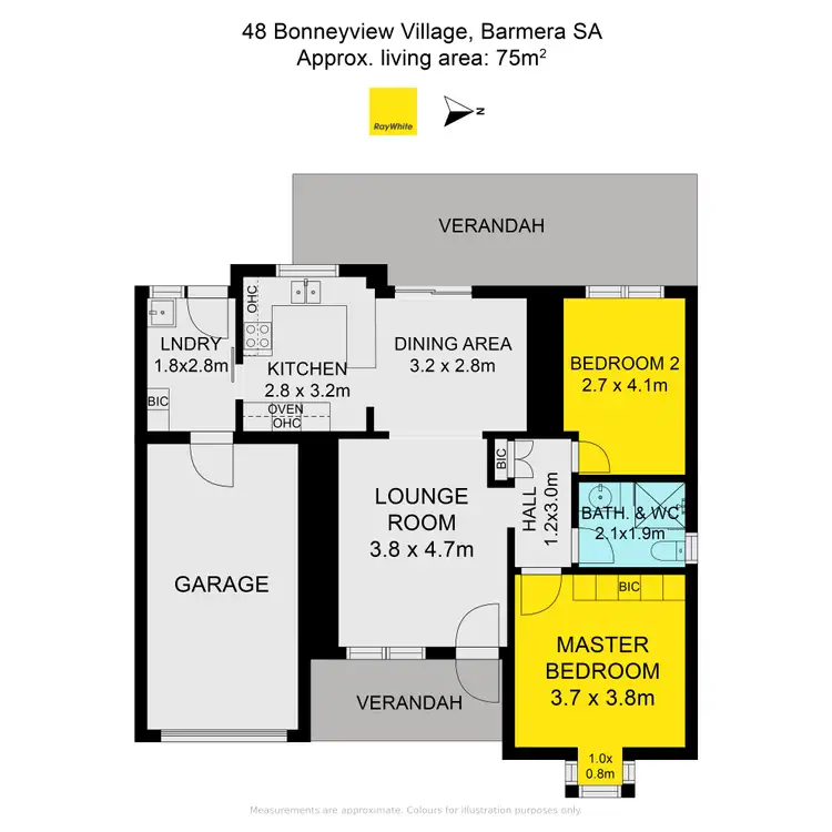 Floorplan of Homely retirement listing, Unit 48 Bonneyview Village, Barmera SA 5345