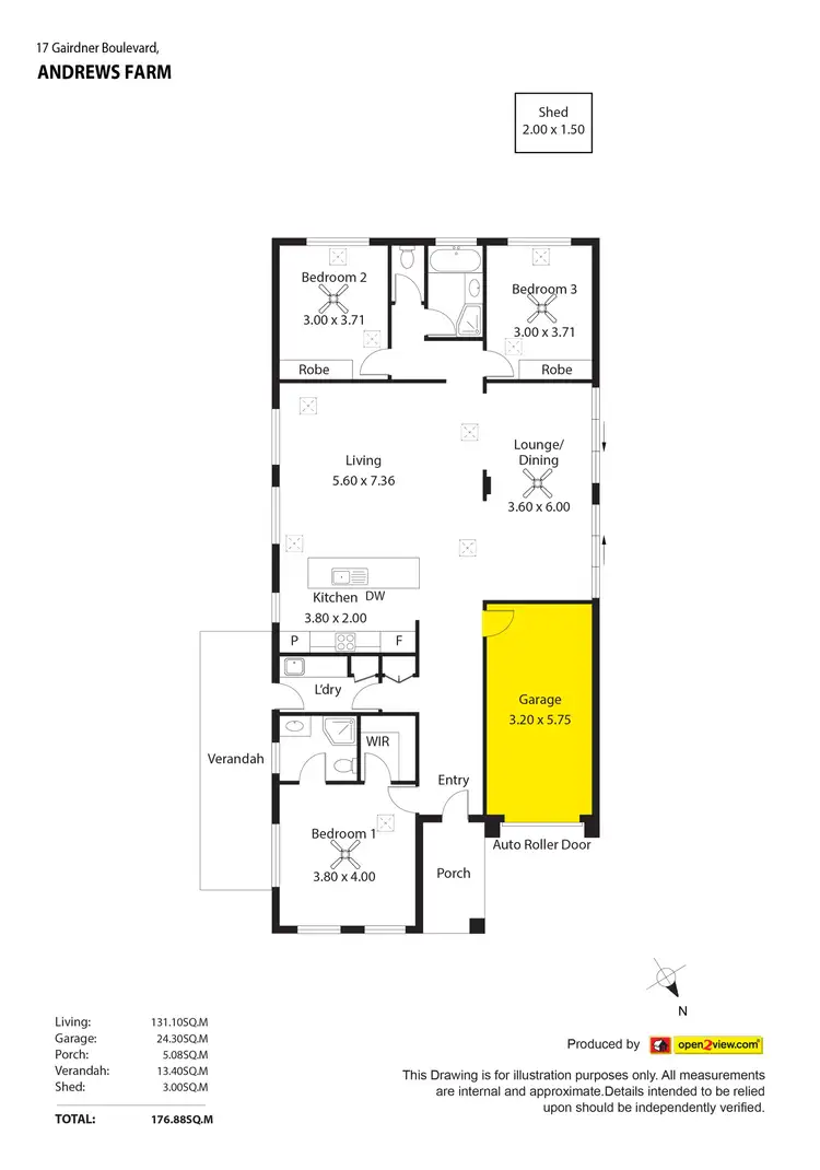 Floorplan of Homely house listing, 17 Gairdner Boulevard, Andrews Farm SA 5114