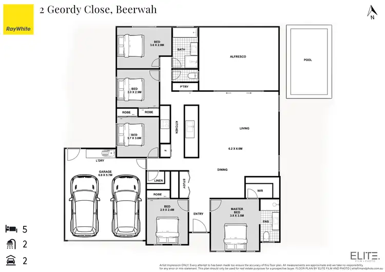 Floorplan of Homely house listing, 2 Geordy Close, Beerwah QLD 4519