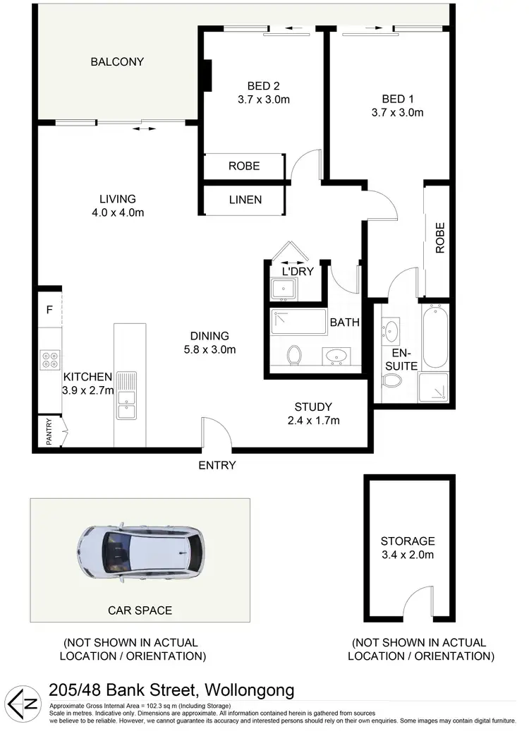 Floorplan of Homely unit listing, 205/48 Bank Street, Wollongong NSW 2500