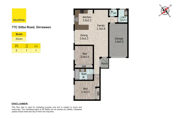 Floorplan of Homely villa listing, 77C Gilba Road, Girraween NSW 2145