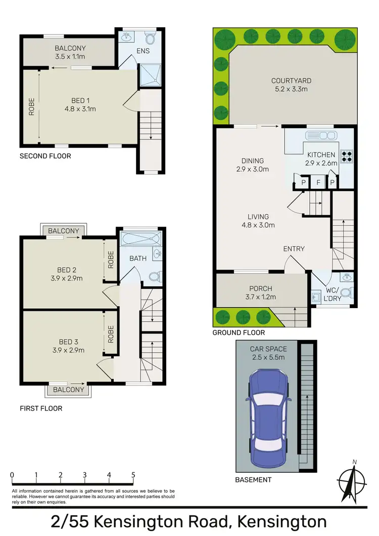 Floorplan of Homely townhouse listing, 2/55 Kensington Road, Kensington NSW 2033