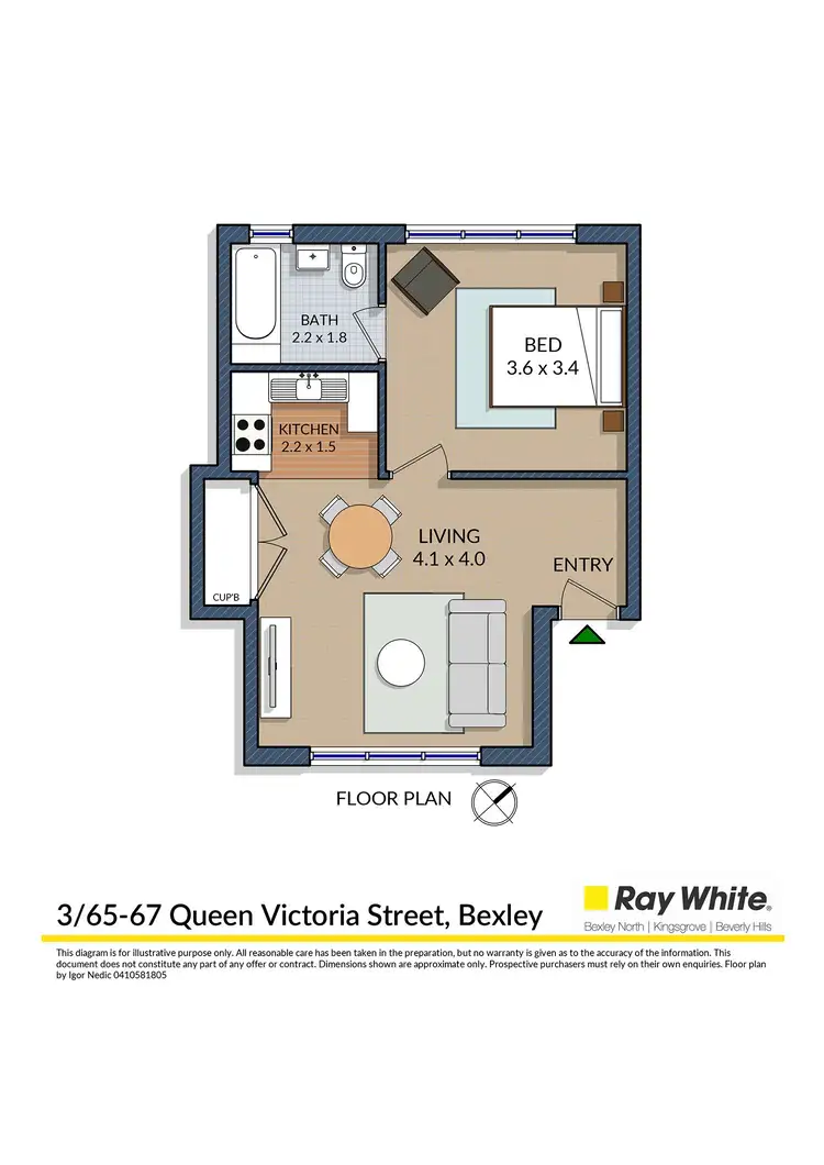 Floorplan of Homely unit listing, 3/65-67 Queen Victoria Street, Bexley NSW 2207