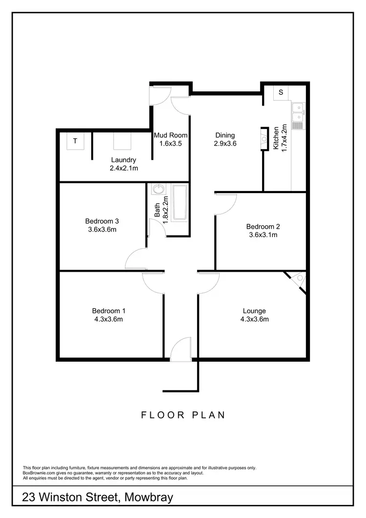 Floorplan of Homely house listing, 23 Winston Street, Mowbray TAS 7248