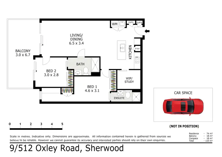 Floorplan of Homely unit listing, 9/512 Oxley Road, Sherwood QLD 4075