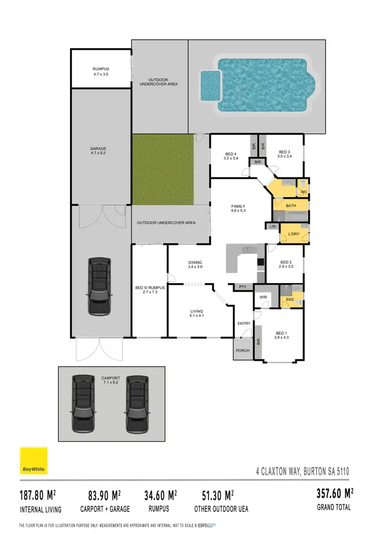 Floorplan of Homely house listing, 4 Claxton Way, Burton SA 5110
