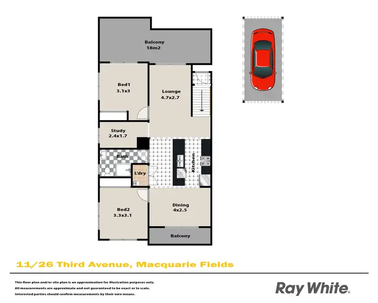 Floorplan of Homely unit listing, 11/26 Third Avenue, Macquarie Fields NSW 2564