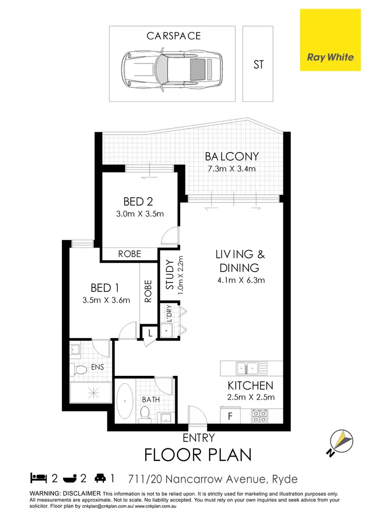 Floorplan of Homely apartment listing, 711/20 Nancarrow Avenue, Meadowbank NSW 2114