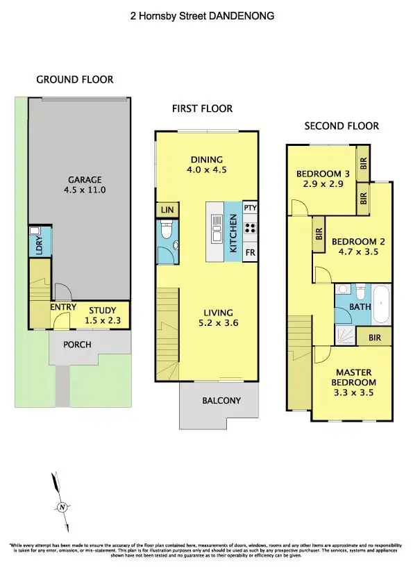 Floorplan of Homely townhouse listing, 2 Hornsby Street, Dandenong VIC 3175
