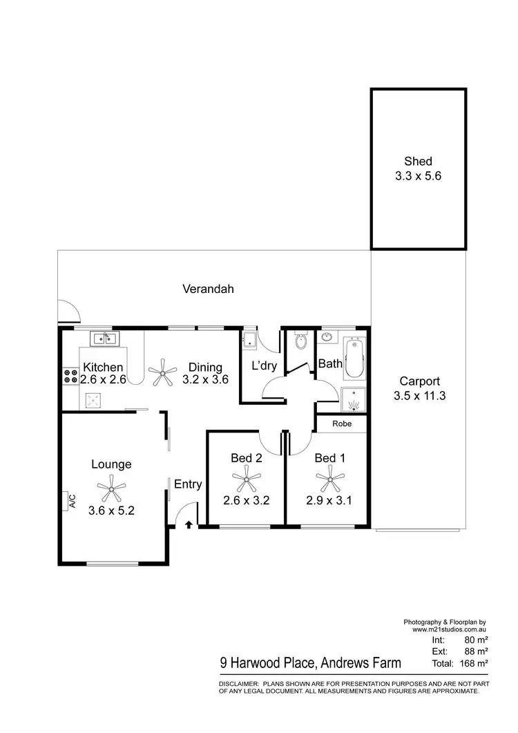 Floorplan of Homely house listing, 9 Harwood Place, Andrews Farm SA 5114