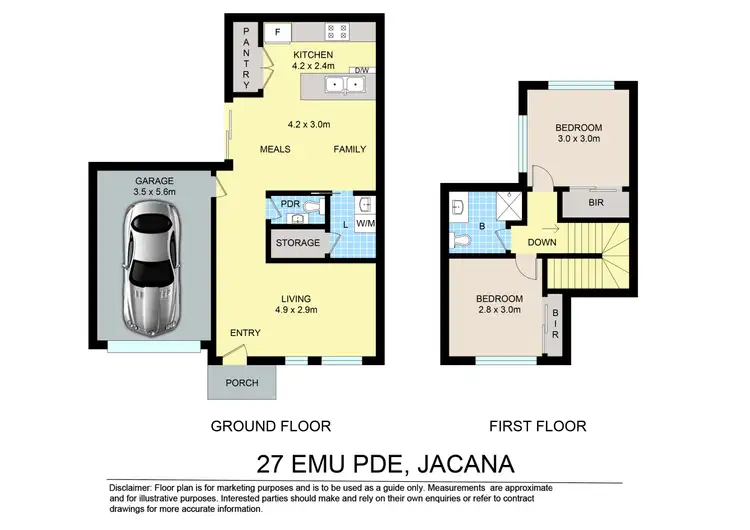 Floorplan of Homely townhouse listing, 27 Emu Parade, Jacana VIC 3047
