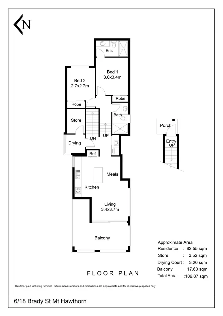 Floorplan of Homely apartment listing, Unit 6/18 Brady Street, Mount Hawthorn WA 6016