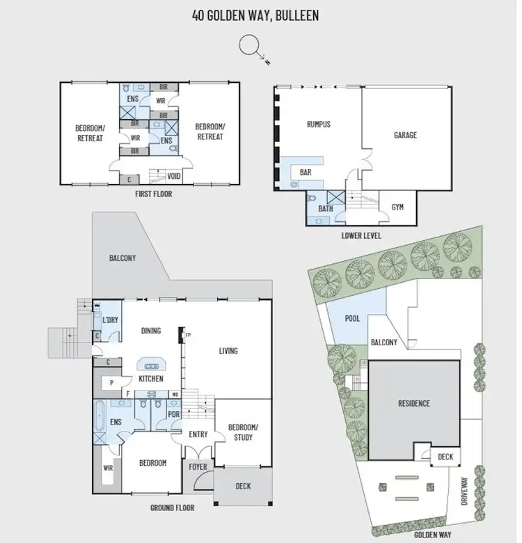 Floorplan of Homely house listing, 40 Golden Way, Bulleen VIC 3105