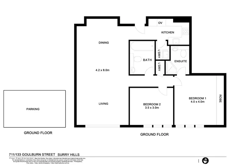 Floorplan of Homely apartment listing, 711/133 Goulburn Street, Surry Hills NSW 2010