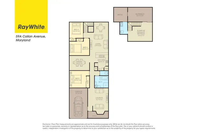 Floorplan of Homely semi-detached listing, 59A Callan Avenue, Maryland NSW 2287