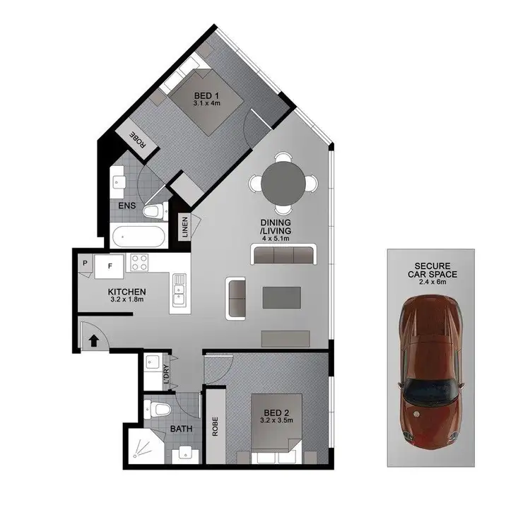 Floorplan of Homely apartment listing, 3303/501 Adelaide Street, Brisbane City QLD 4000