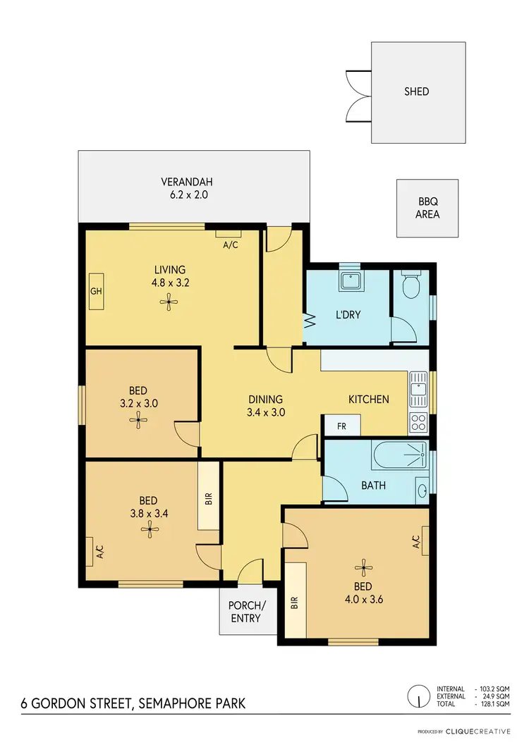 Floorplan of Homely house listing, 6 Gordon Street, Semaphore Park SA 5019