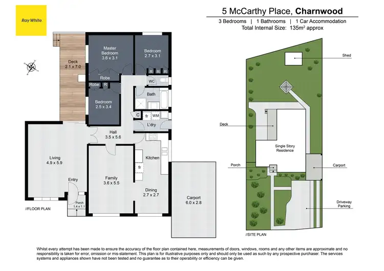 Floorplan of Homely house listing, 5 McCarthy Place, Charnwood ACT 2615