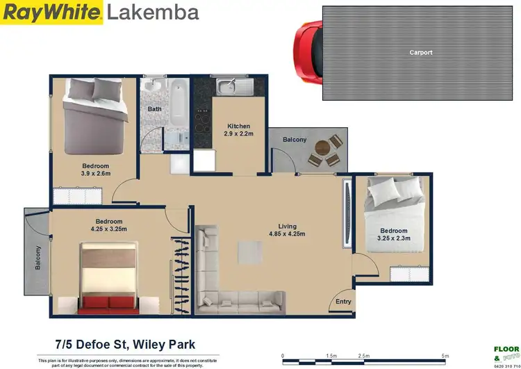 Floorplan of Homely unit listing, Unit 7/5 DEFOE Street, Wiley Park NSW 2195