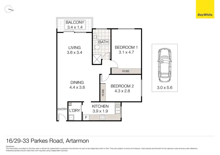 Floorplan of Homely unit listing, 16/29-33 Parkes Road, Artarmon NSW 2064