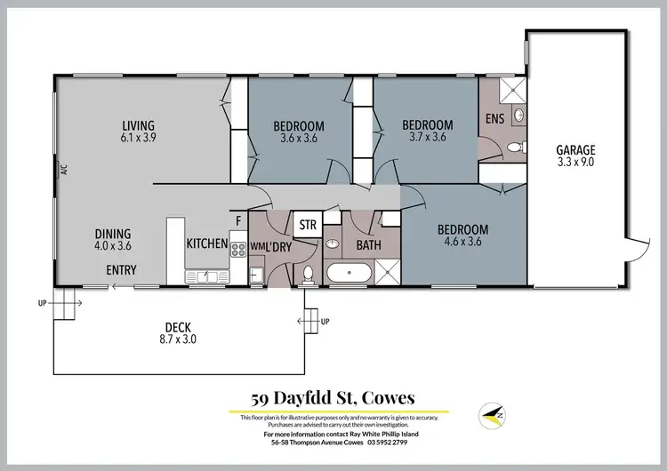 Floorplan of Homely house listing, 59 Dafydd Street, Cowes VIC 3922