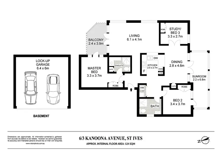 Floorplan of Homely apartment listing, 6/3 Kanoona Avenue, St Ives NSW 2075