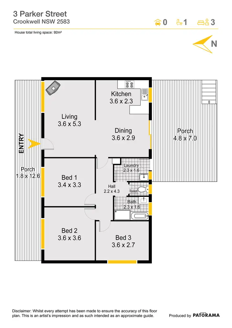 Floorplan of Homely house listing, 3 Parker Street, Crookwell NSW 2583