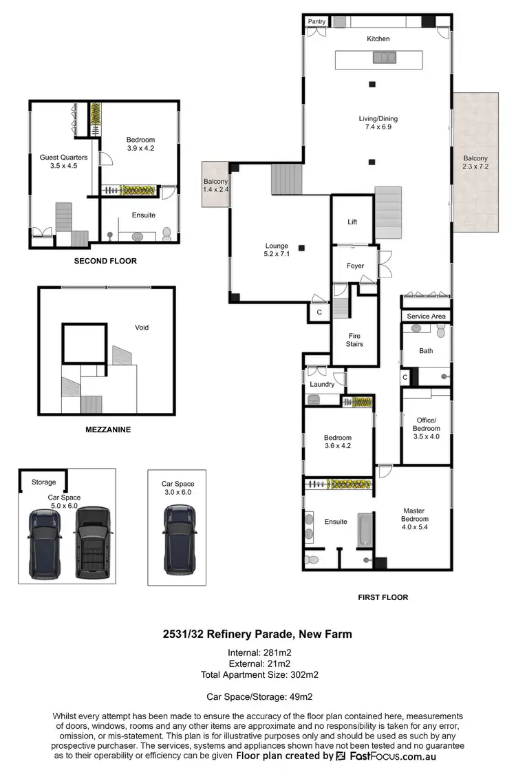 Floorplan of Homely apartment listing, 2531/32 Refinery Parade, New Farm QLD 4005