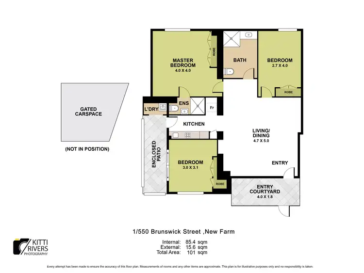 Floorplan of Homely apartment listing, 1/550 Brunswick Street, New Farm QLD 4005