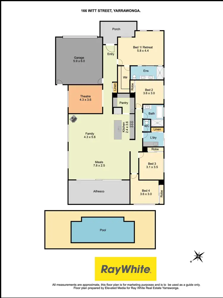Floorplan of Homely house listing, 166 Witt Street, Yarrawonga VIC 3730