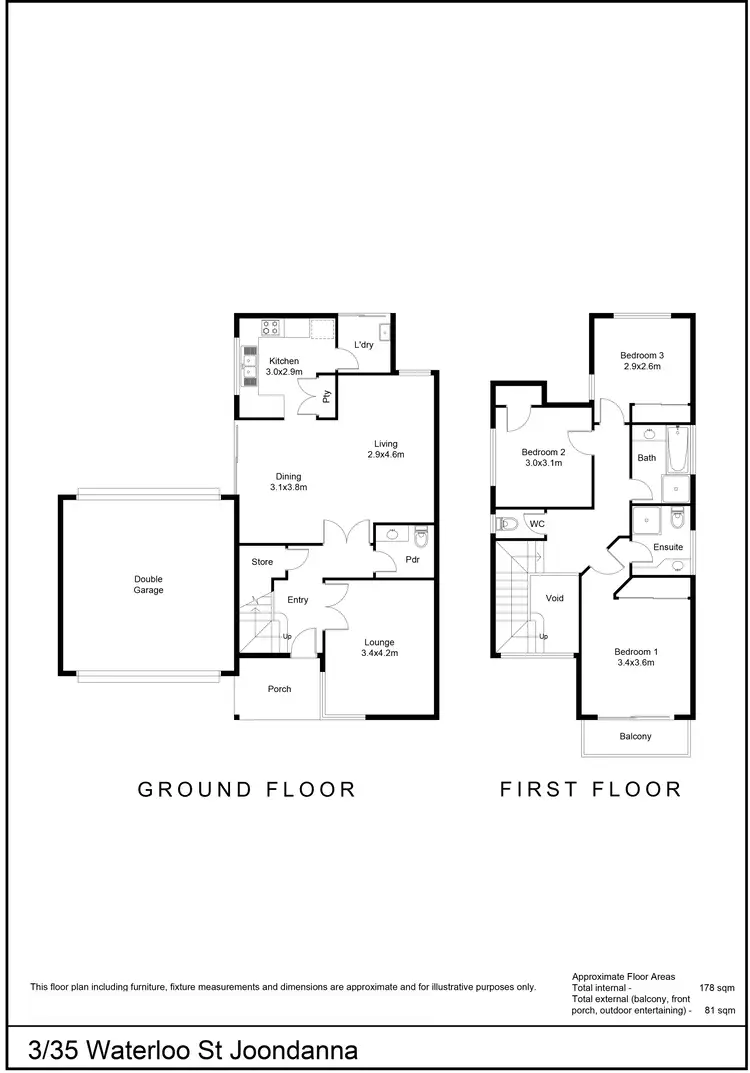 Floorplan of Homely townhouse listing, 3/35 Waterloo Street, Joondanna WA 6060