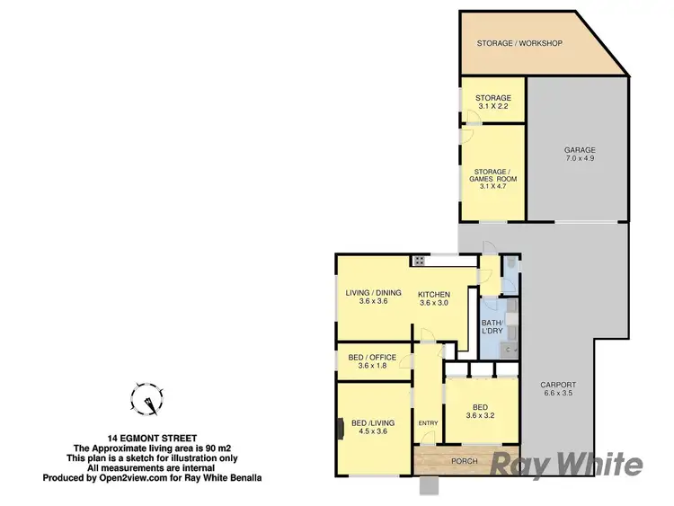 Floorplan of Homely house listing, 14 Egmont Street, Benalla VIC 3672