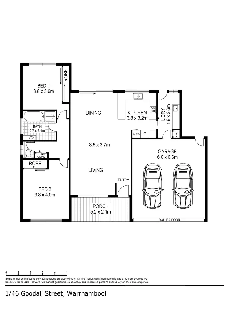 Floorplan of Homely unit listing, 1/46 Goodall Street, Warrnambool VIC 3280