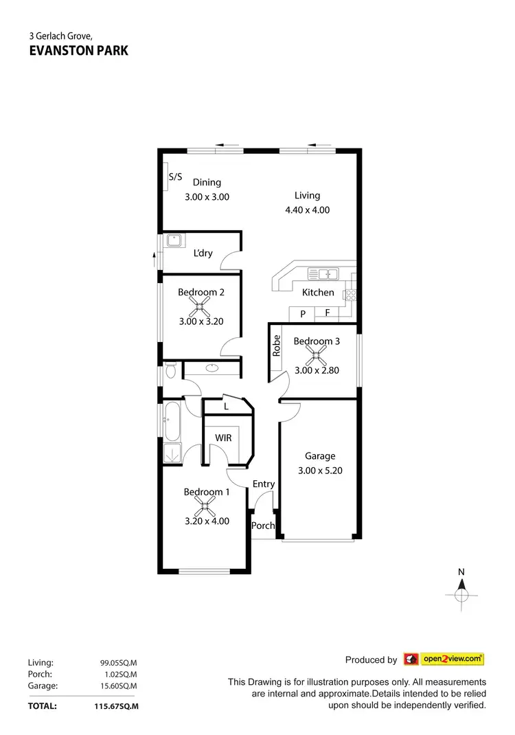 Floorplan of Homely house listing, 3 Gerlach Grove, Evanston Park SA 5116