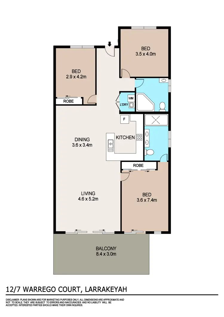 Floorplan of Homely apartment listing, 12/7 Warrego Court, Larrakeyah NT 820