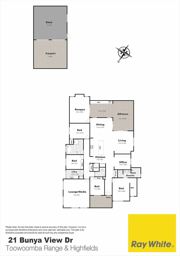 Floorplan of Homely house listing, 21 Bunya View Drive, Highfields QLD 4352