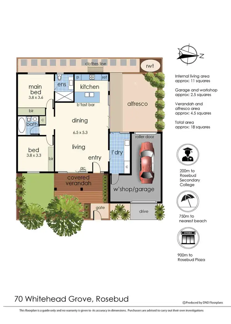 Floorplan of Homely house listing, 70 Whitehead Grove, Rosebud VIC 3939